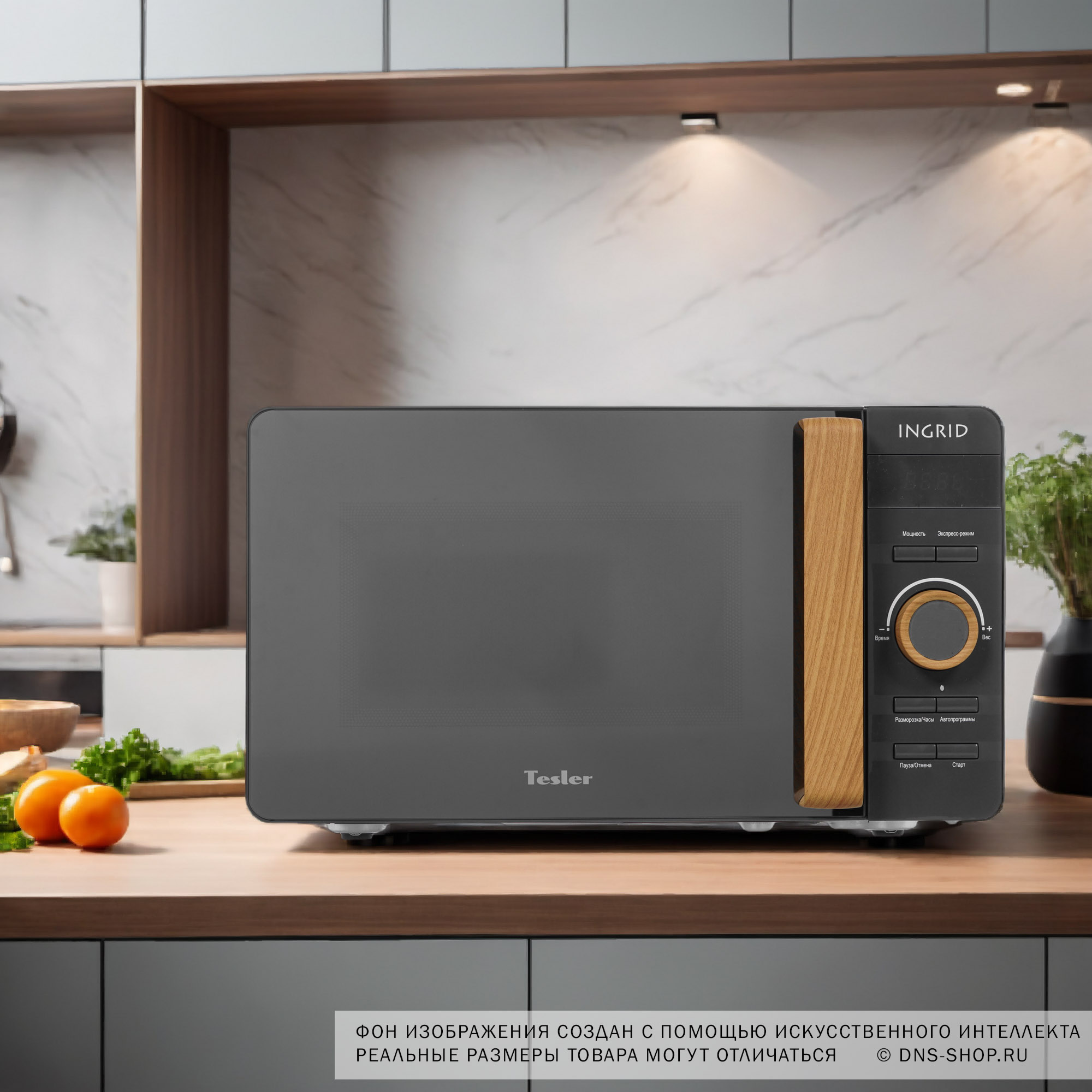 8161049 Микроволновая печь Tesler ME-2044 зеркальный, серый STDN-0129592 - Вид №10