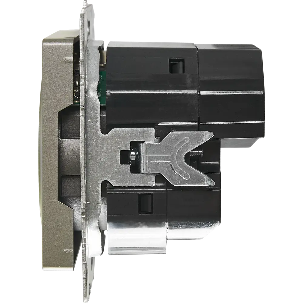 Розетка IEK Brite с USB-портом для скрытого монтажа в стальном цвете 87761604 STLM-1101394 - Вид №3