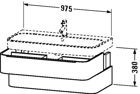 H2636607575 Тумбочка подвесная Happy D.2 #H26366 975 x 480 мм Лен, декор Duravit - Вид №1