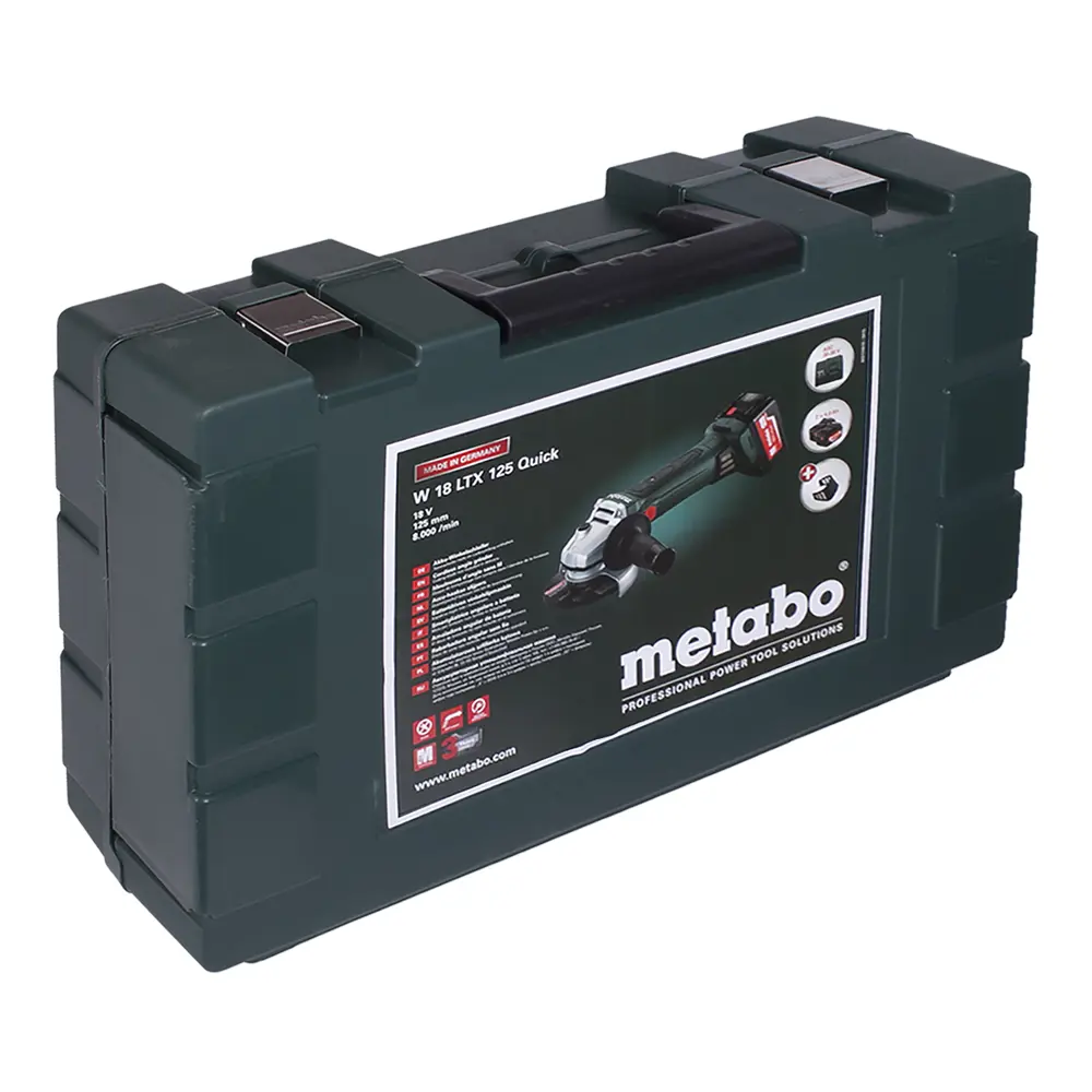 Углошлифовальная машина (болгарка) Metabo W 18 LTX 125, Li-ion 18 B, 125 мм 18119430 STLM-2033763  - Вид №4