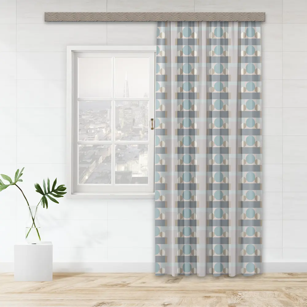 Штора на ленте Геометрия 200x270 см цвет серый WITERRA STLM-2035371 - Вид №9