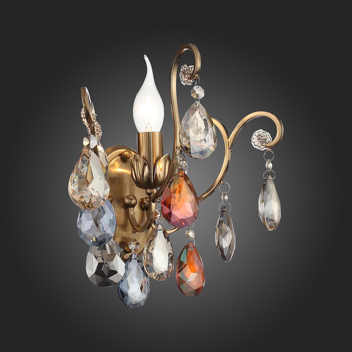 Бра хрустальное янтарное Vianeta SL421.301.01 ST LUCE VIANETA 00-3930114 Золото;оранжевый;прозрачный  - Вид №2