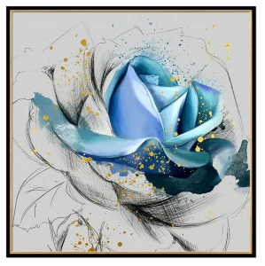 Постер квадратный на художественной бумаге 80х80 см "Синяя роза" EVENHOME ДИЗАЙНЕРСКИЕ 00-3878783 Голубой;серый