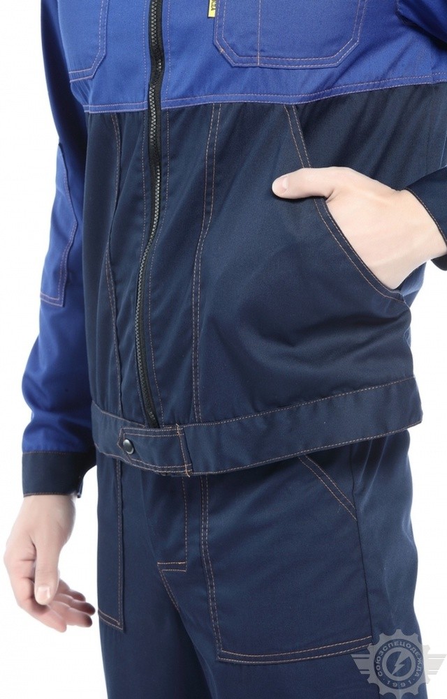 68104 Костюм "Универсал-Люкс" темно-синий-василек  Летняя спецодежда  размер 44-46/158-164  - Вид №12
