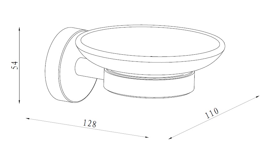 HASP34200 Стеклянная мыльница с настенным держателем Damixa Scandi Pro  - Вид №1