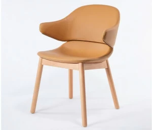 Grado Design Стул с кожаными подлокотниками и буковыми ножками Hug