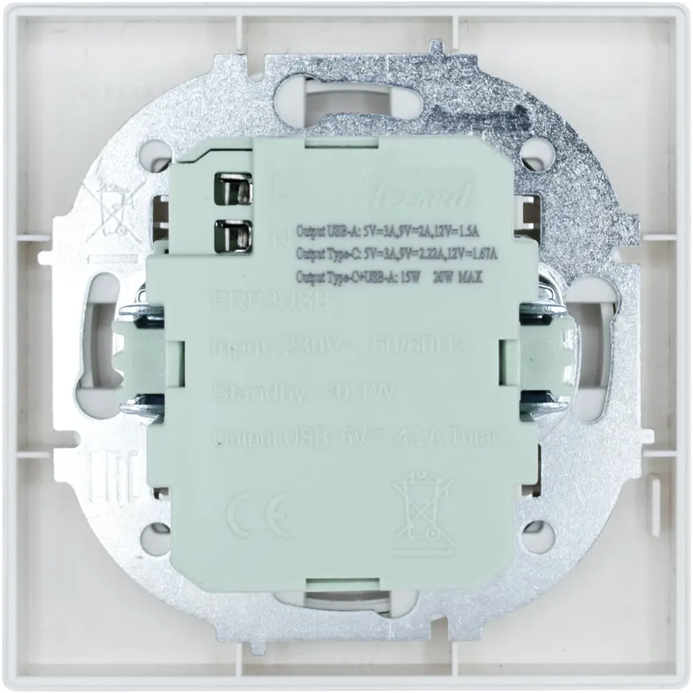 Розетка TC+USB встраиваемая Osen цвет белый 89424726 STLM-2195339 LEZARD - Вид №7