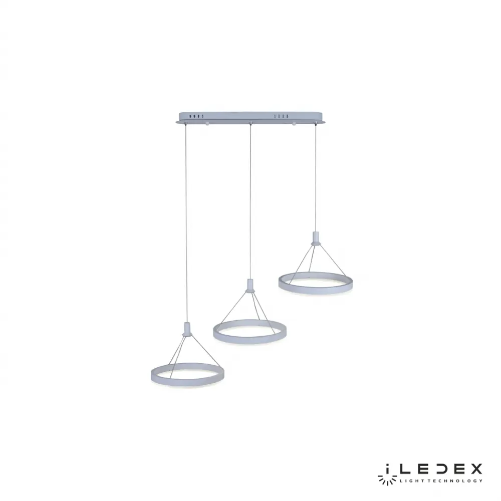 98257716 Светильник подвесной светодиодный iLedex Libra D075-3 WH с пультом управления 18 м² цвет белый STLM-0609436