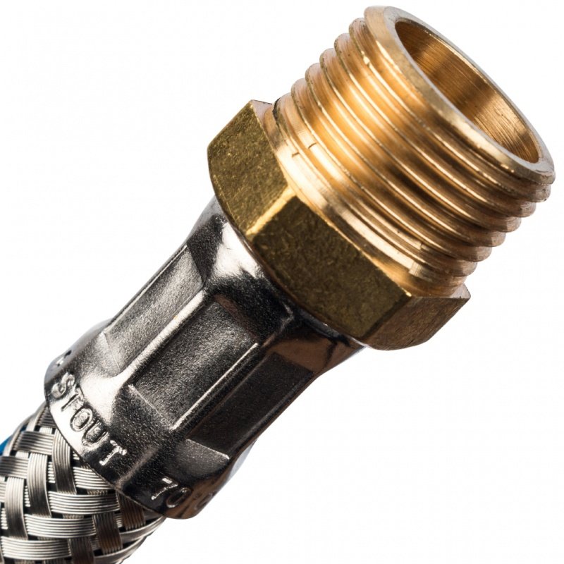 Гибкая подводка для воды НР 3/8 х ВР 3/8 STOUT - 400 мм SHF0055081010 - Вид №1