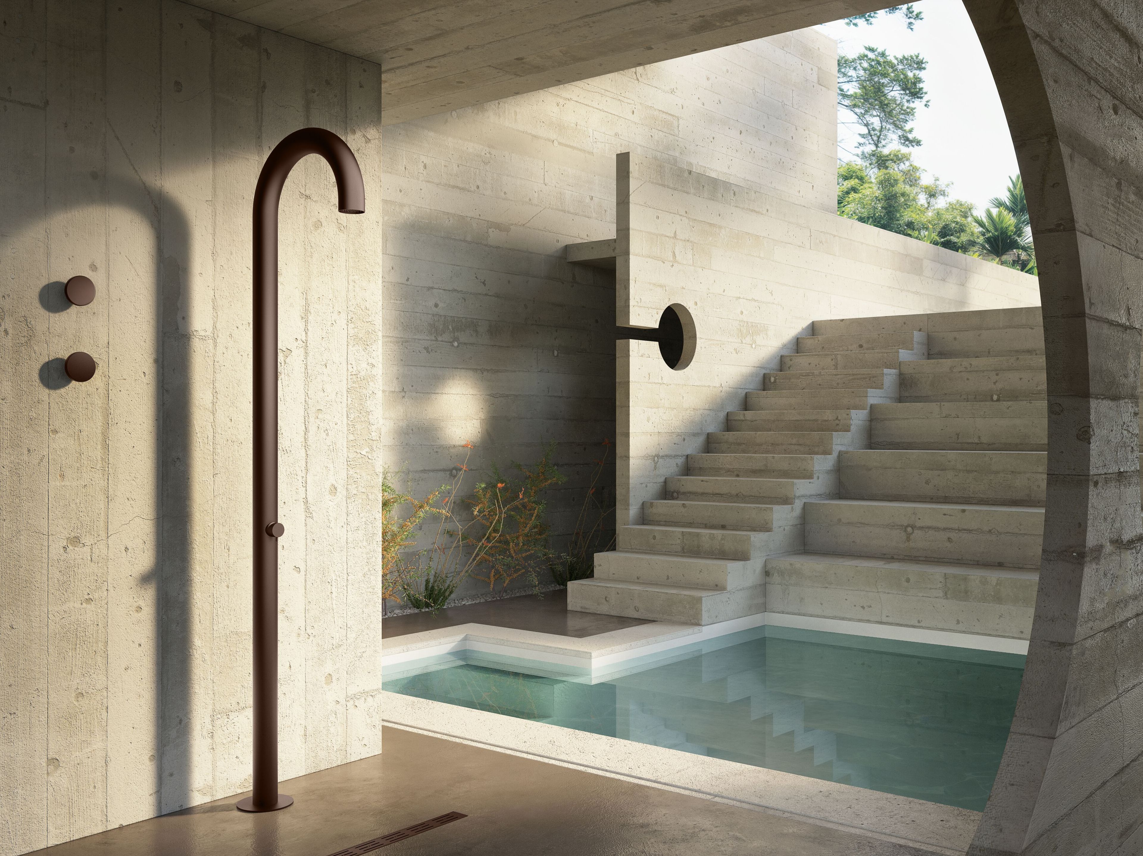 Напольная душевая колонна из нержавеющей стали Fir Italia Outdoor Indoor Showers ARCH-00139491