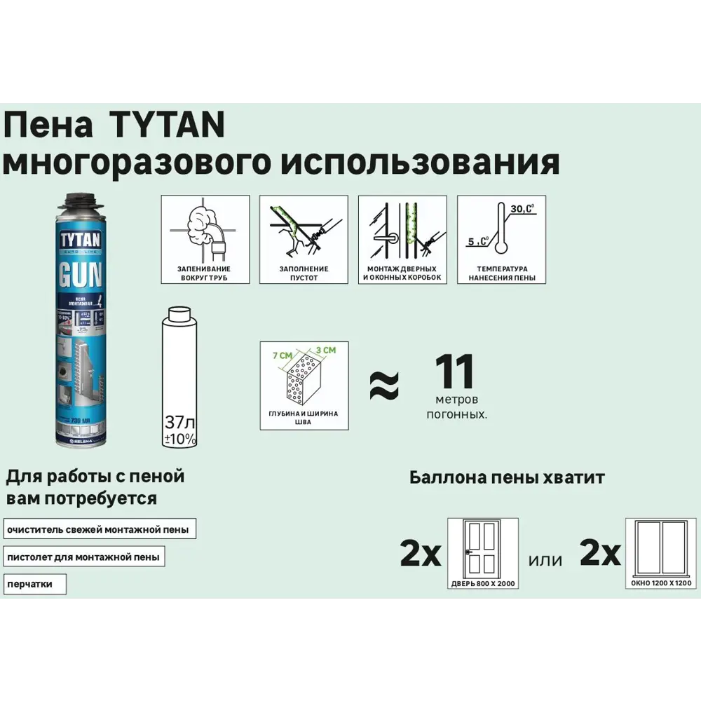 Пена монтажная профессиональная Tytan Gun 37 летняя 730 мл 82382438 STLM-2123031  - Вид №4