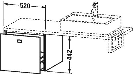 BR513200707 Brioso Шкафчик для консоли Бетонно-серый матовый декор Duravit - Вид №1