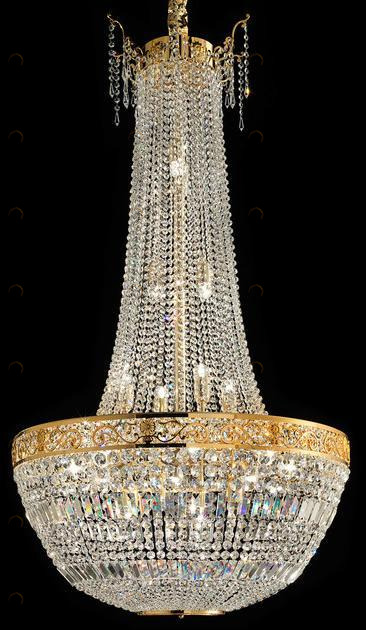 Masiero Подвесной светильник из латуни с прямым светом и кристаллами Impero & deco sun-id-1346240