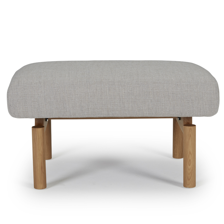Пуф Tved с ножками из дуба, светло-серый Kragelund 49000202163 - Вид №1