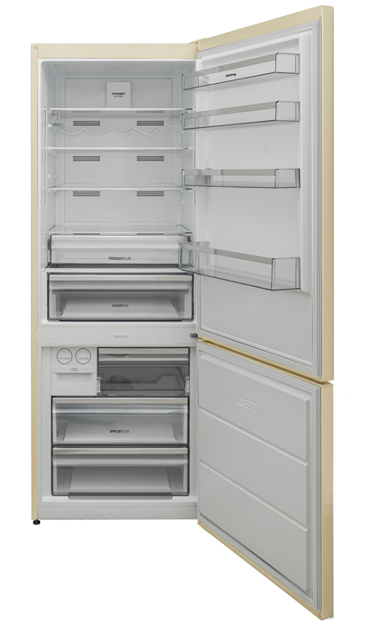 5343185 Холодильник с морозильником   Korting KNFC 71863 B бежевый STDN-0101356 - Вид №1