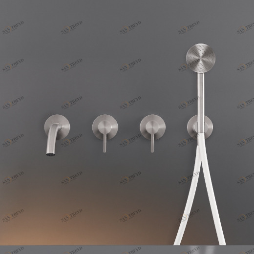 Настенный 2 смесители, установленные для ванной с носиком L. макс. 185 мм и круглые ручной душ диаметром 65 м т  INV58Y CEADESIGN 