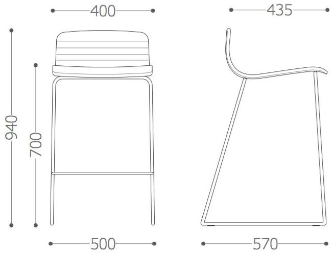 VAGHI Высокий табурет из саночной ткани Union guest U5spb/u5spn - Вид №3