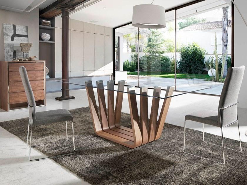 Angel Cerdá Прямоугольный стол для гостиной из дерева и стекла Nature life 1068 Angel Cerda - Вид №1