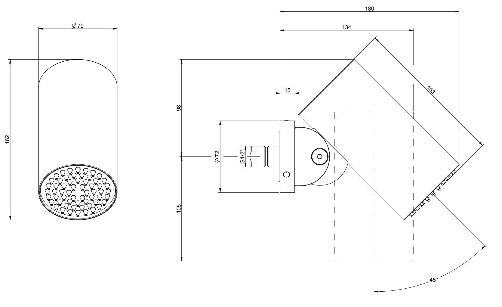 Душевая головка из нержавеющей стали Gessi Messi316 ARCH-00063830 - Вид №5