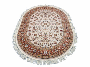 91213706 Ковер овал 160х220 см полипропилен d210cream-terra цвет кремово-кирпичный STLM-0519695 MERINOS