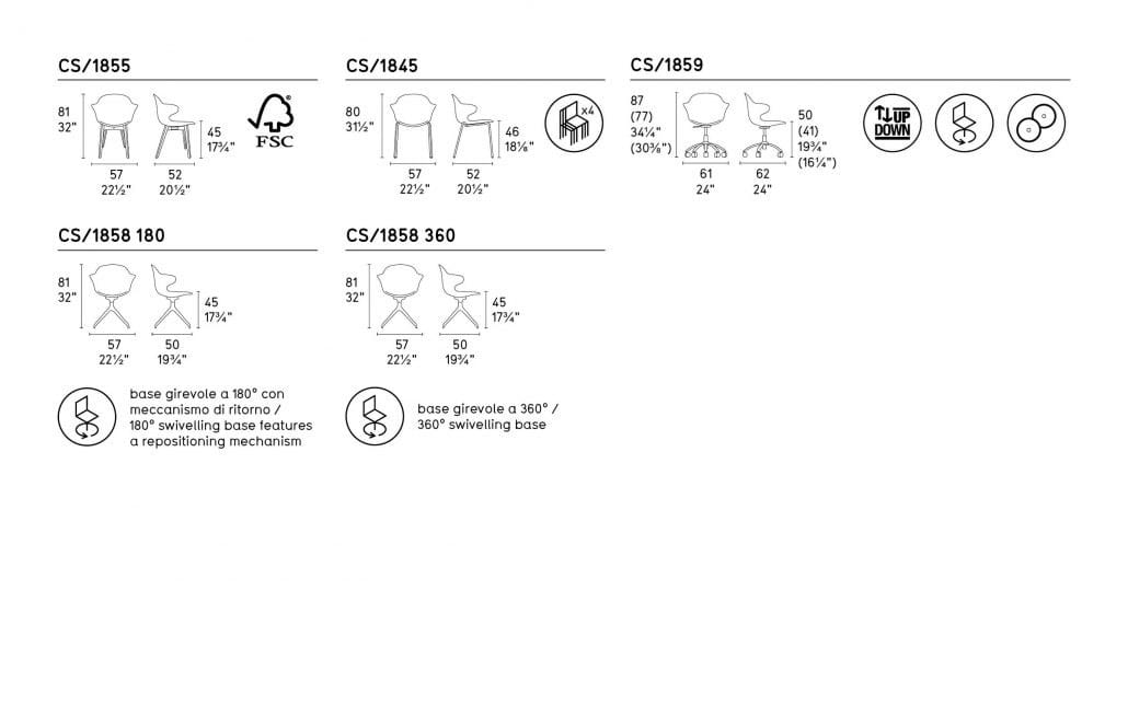 Стул из поликарбоната с колесами Calligaris SAINT TROPEZ ARCH-00088346 - Вид №2