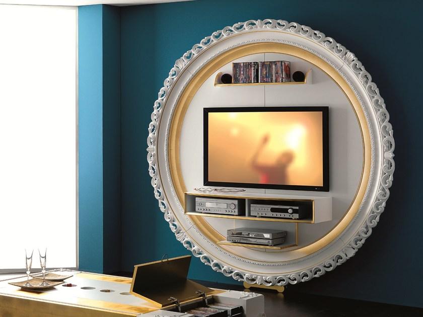 Vismara Design Тумба под ТВ из лакированного дерева с системой прокладки кабелей Classic sun-id-1402909 - Вид №3