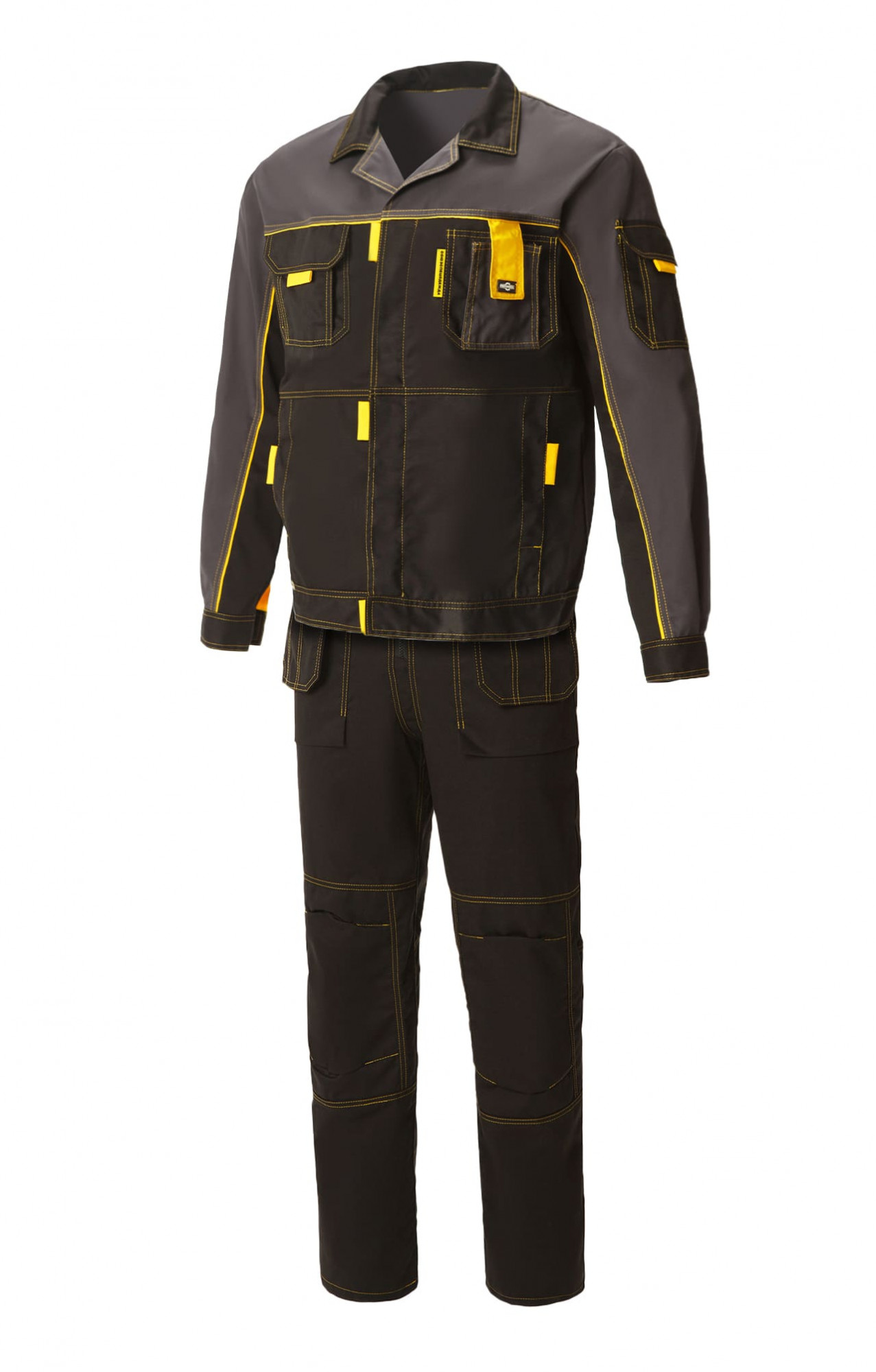 4956829 Костюм "Профессионал-2" черный-графит-желтый GENESIS  Летняя спецодежда  размер 52-54/170-176 