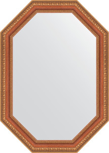 BY 7053 Зеркало в багетной раме - бронзовые бусы на дереве 60 mm EVOFORM Octagon