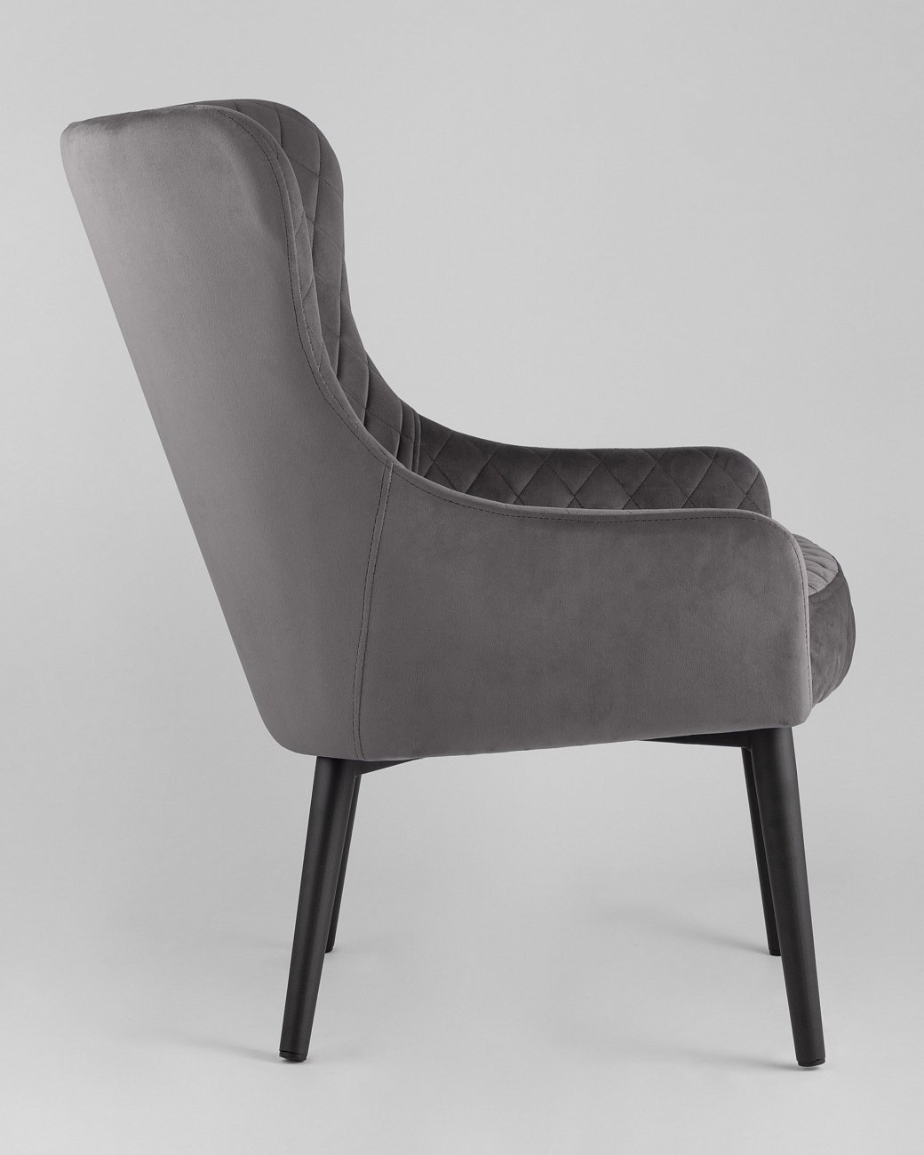 Кресло мягкое с ушами серое вельветовое "Ститч" STOOL GROUP ДИЗАЙНЕРСКИЕ 00-3881936 Серый  - Вид №3