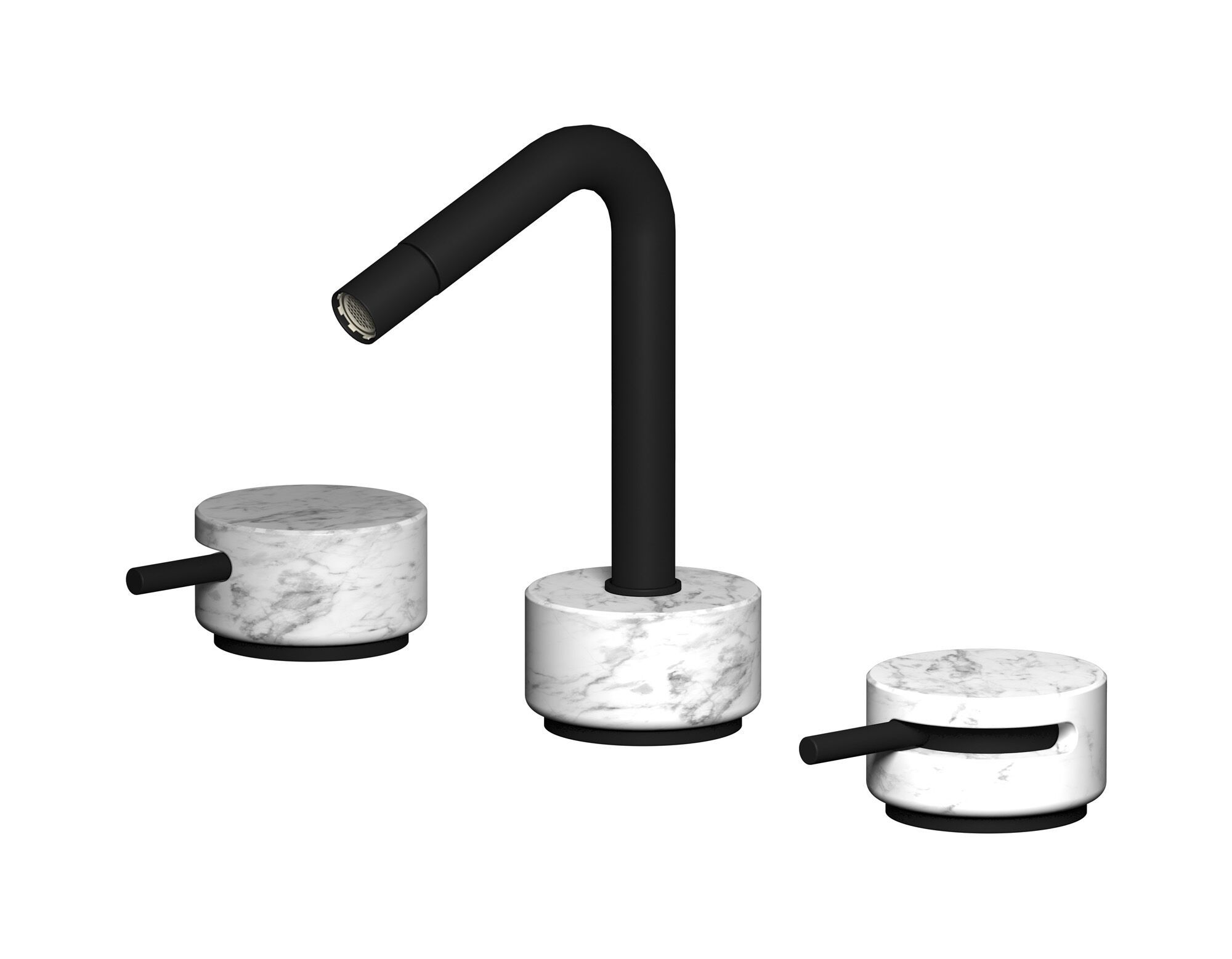 Смеситель для биде с 3 отверстиями для мраморной столешницы с автоматическим сливом IB мрамор + мрамор Elle ARCH-00121920 - Вид №10