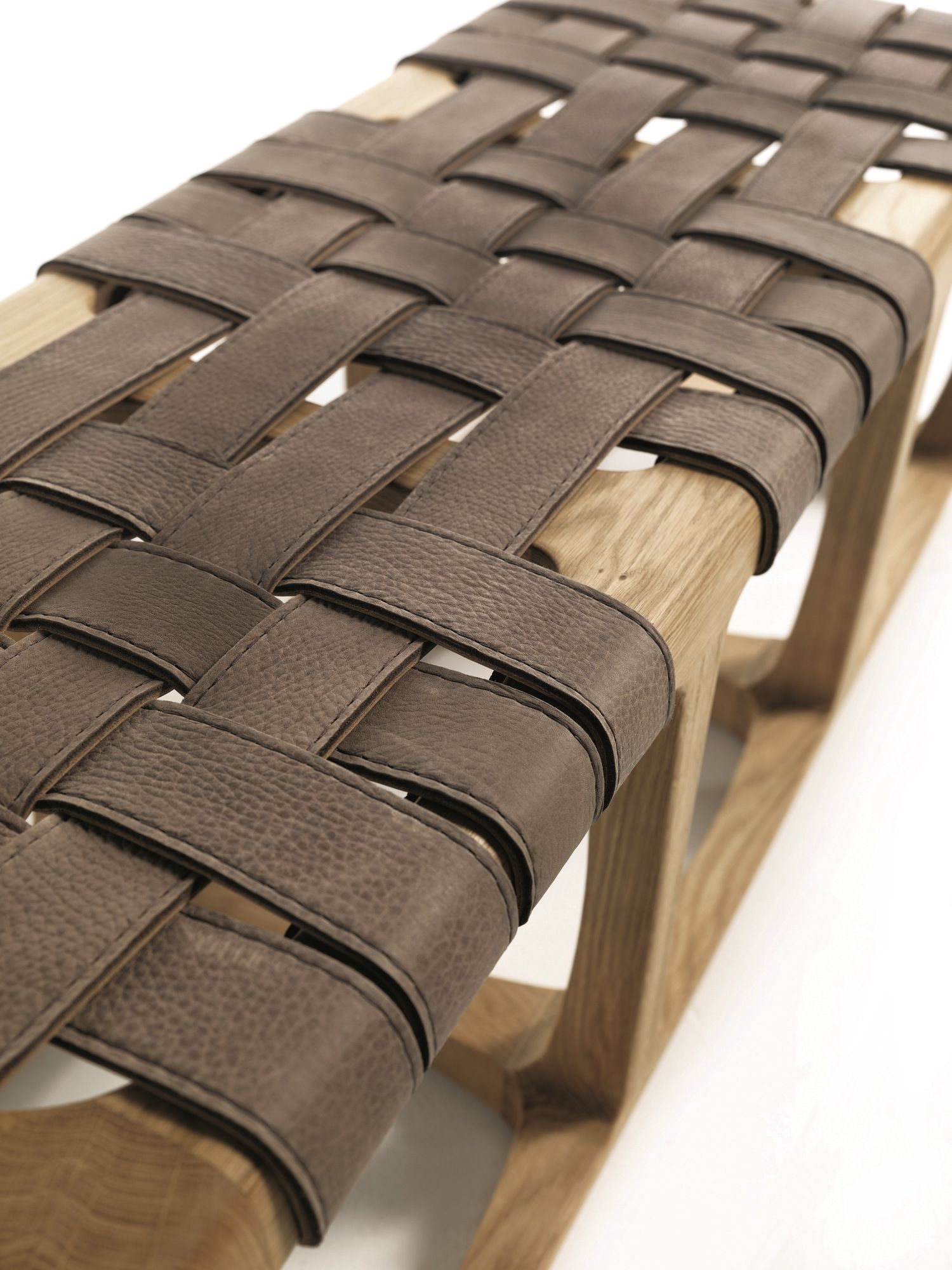 Скамья из массива дерева с кожаным сиденьем Riva 1920 бунгало ARCH-00078663 - Вид №3