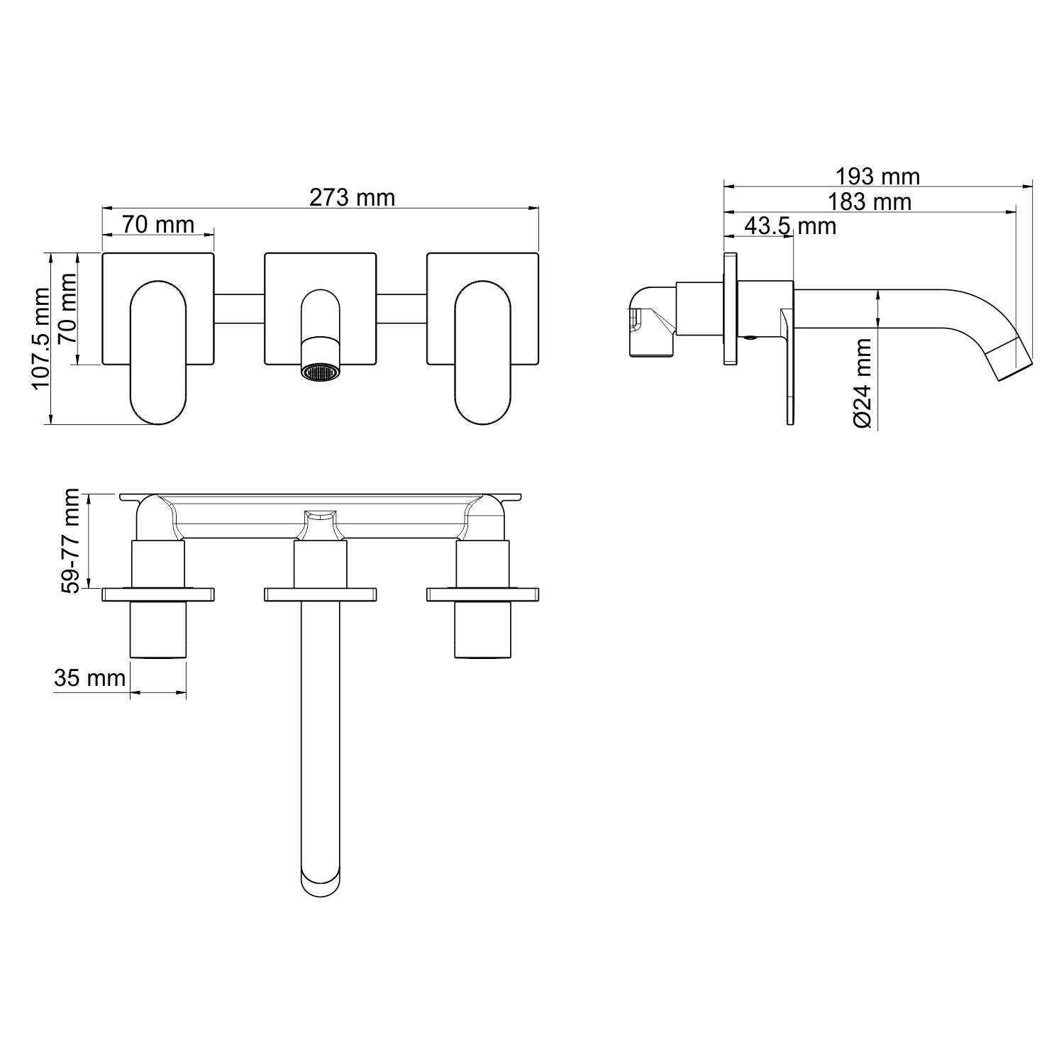 7445 Elbe Встраиваемый смеситель для раковины WasserKRAFT Elbe 7400  - Вид №2