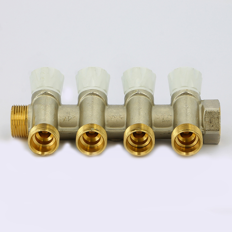 Коллектор НВ 3/4" с вентилями никелированный EMMETI 4 выходаМ24х19 36мм 01307270