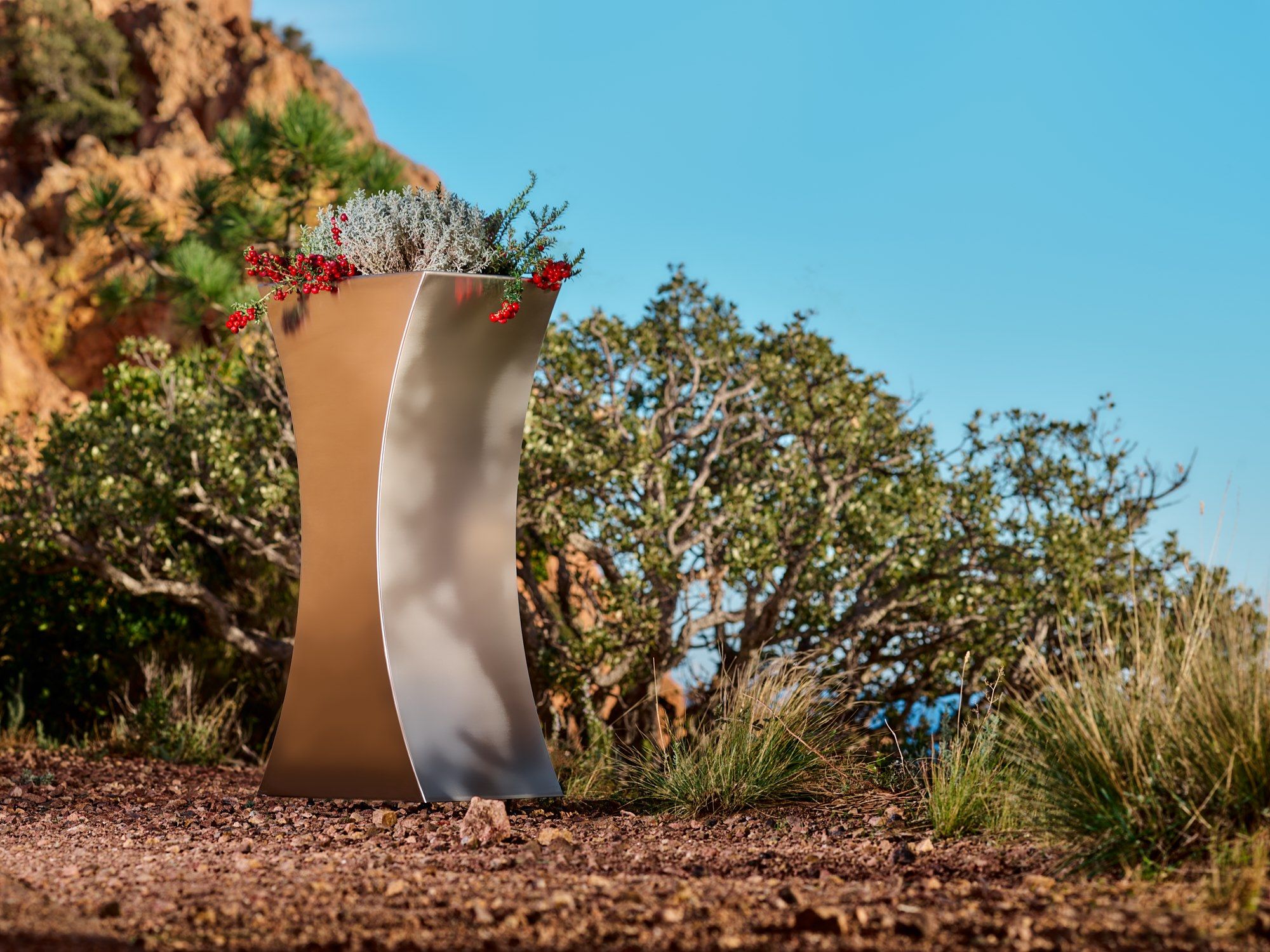 Высокий стальной плантатор CYRIA MISS FLOWER I ARCH-00108252 - Вид №1