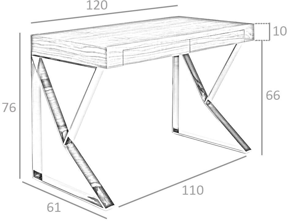 Angel Cerdá Письменный стол из нержавеющей стали и дерева с ящиками Nature life 3015 Angel Cerda - Вид №6