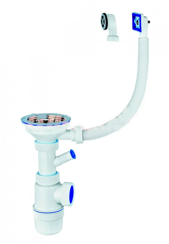 90481787 Сифон для мойки VIRplast Эконом D40 мм с нержавеющей чашкой STLM-0245372