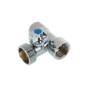 90673405 Кран шаровой 1/2"х3/4"х1/2" трехпроходной внутренняя-наружная резьба хром STLM-0332525 СТМ