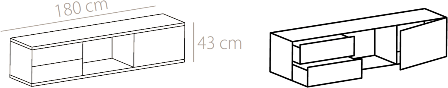 Punt Комод деревянный с распашными дверцами с ящиками Slats Slt005  - Вид №1