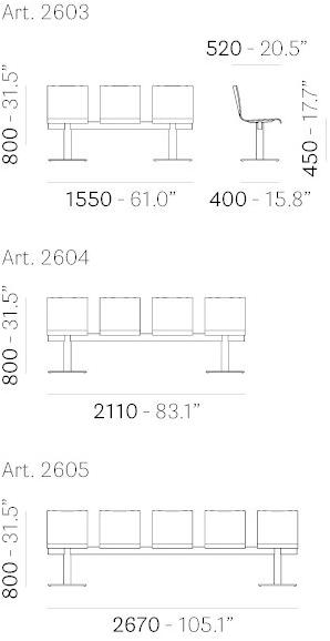 Pedrali Сиденье на шпонированной балке Kuadra sun-id-1398953 - Вид №3
