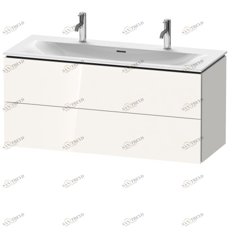 LC630902222 Тумбочка подвесная L-Cube #LC6309 1220 x 481 мм Белый глянцевый декор Duravit