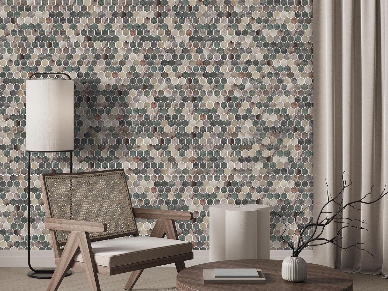 Переработанная стеклянная мозаика Onix Высококлассный мрамор Hex XL ARCH-00145865 - Вид №1