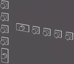 Radomonte Смеситель для душа из нержавеющей стали с 5 отверстиями и переключателем Okami Ter57-o