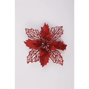 Елочная игрушка Цветок рождественский KREAFORTA 15x15 см красный