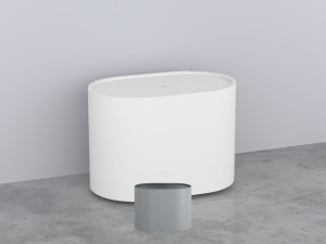 ELOOL-BR Пуф овальный из материала Livingtec на 4-х колесиках, с крышкой деревянной шпонированной cielo Elle