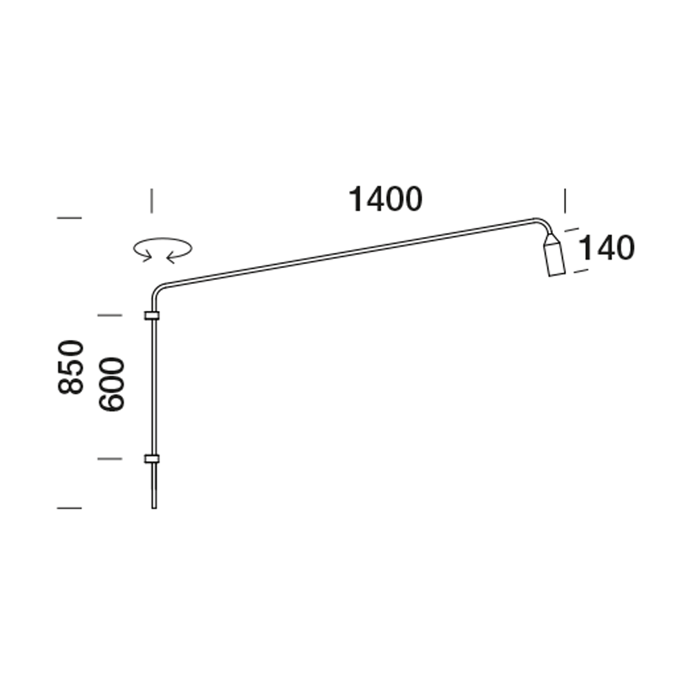 3010216 Подсветка стены Platek FLAMINGO 2.0 Applique  FLAMINGO 2.0 850 mm - 1 COB 3000K 76°  - Вид №10