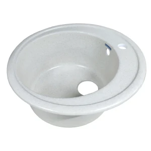 91890580 Мойка для кухни врезная Granicom G-001 50.2x50.2 см круглая глубина чаши 20.5 см круглая искусственный камень цвет бежев STLM-1515117
