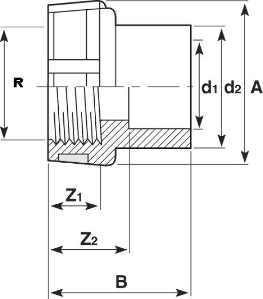 SANIT 227382080300032 Переход гнездо ниппель, ABS с коническим BSP женщина  - Вид №1