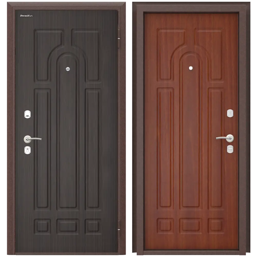 Дверь входная металлическая Оптим 98x205 см правая итальянский орех DOORHAN STLM-2068068