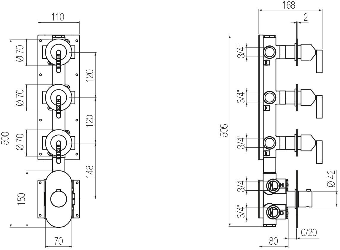 GEDA Смеситель для душа встраиваемый латунный Koè Gpk42 Santreyd - Вид №1