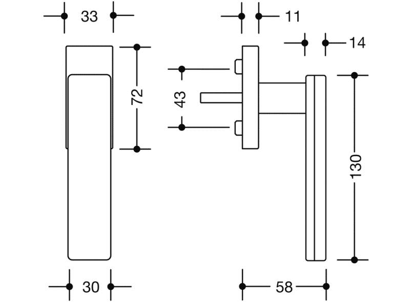 180XOFG.5B оконная ручка HEWI Serie 180 | Edelstahl  - Вид №6
